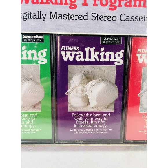 Fitness Walking Beginner Intermediate to Expert Exercise Cassette Tape Box Set - Picture 5 of 12